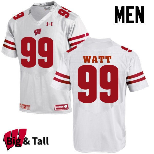 Wisconsin Badgers Men's #99 J. J. Watt NCAA Under Armour Authentic White Big & Tall College Stitched Football Jersey QX40G26UQ